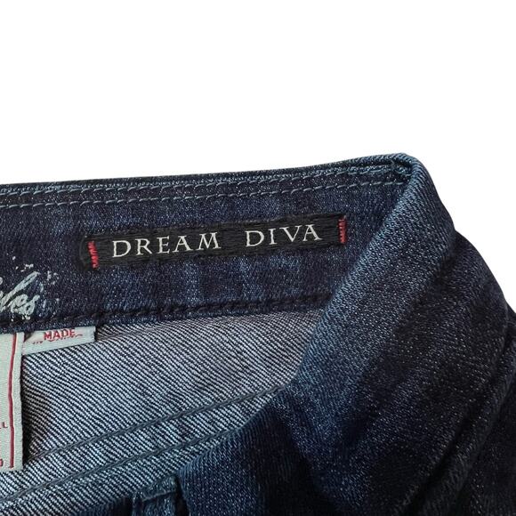 IT Bootcut Jeans Size 25 Dream Diva Dark Wash Low Rise Flare - Picture 4 of 11